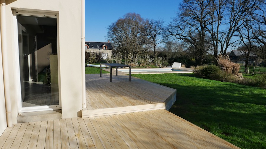 Double terrasses en bois à Sucé-sur-Erdre