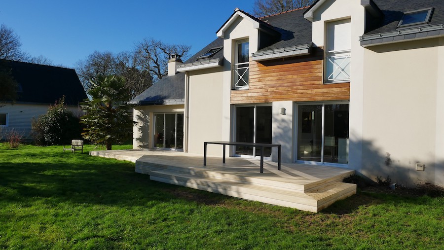 Double terrasses en bois à Sucé-sur-Erdre