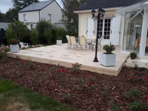 Installation de terrasse sur dalle béton